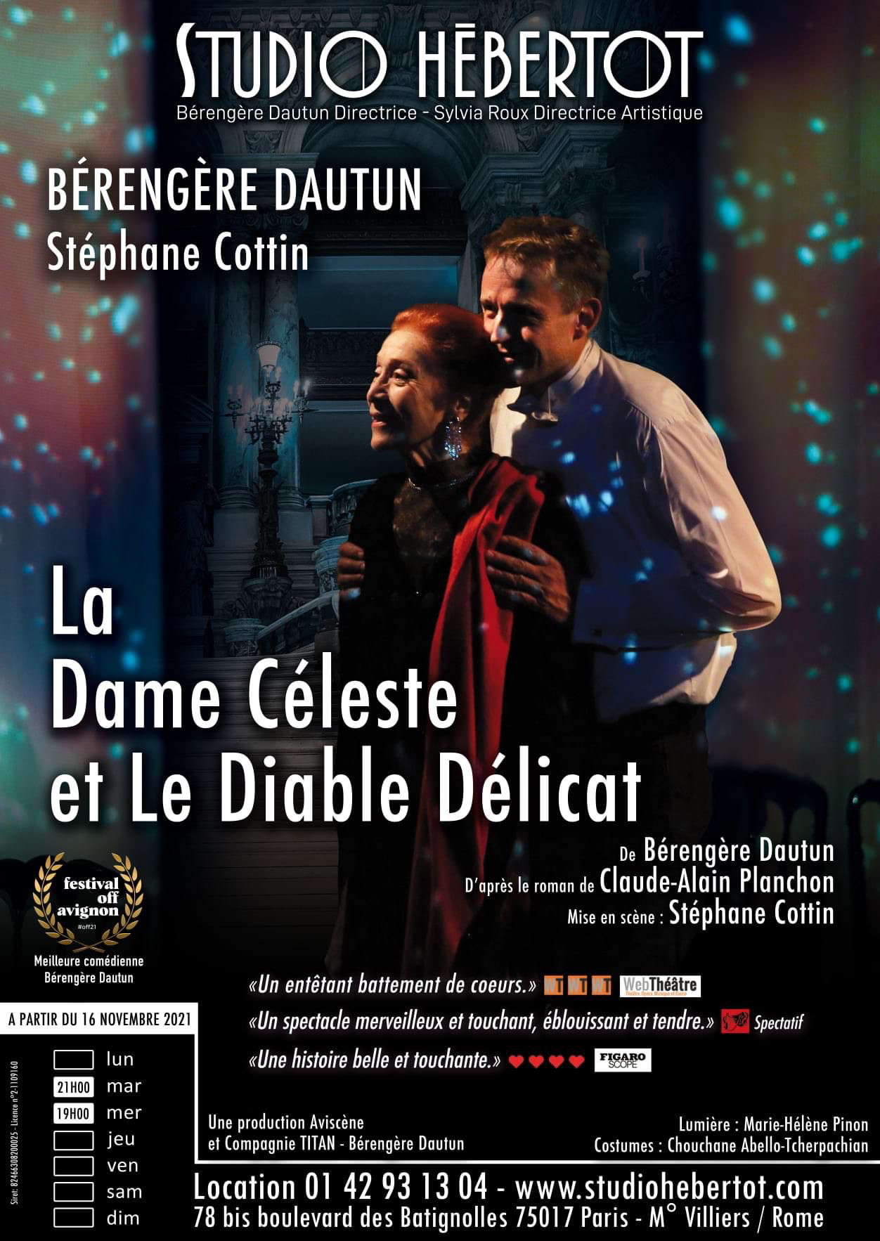 affiche de la pièce La Dame céleste et le Diable délicat